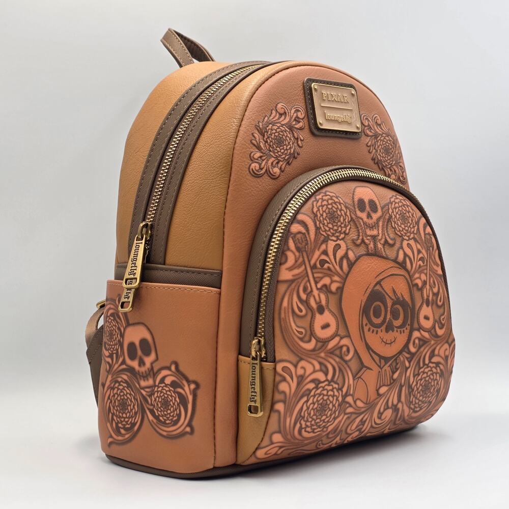 Loungefly Disney Pixar Coco Floral Miguel Tonal Mini Backpack New - Picture 2 of 11